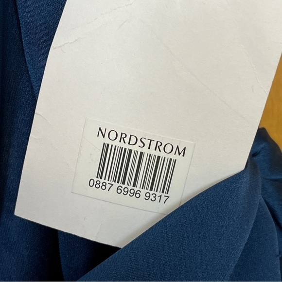 Dessy Collection Vivian Diamond Whisper Satin Dress Blue Size 20 #1266 NWT - Picture 6 of 7